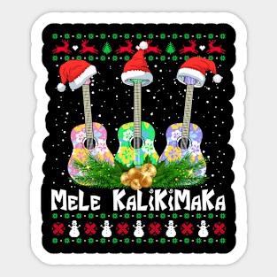 Mele Kalikimaka Ukulele Guitar Hawaii Sticker